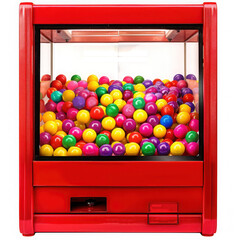 Claw machine full of balls isolated on transparent background
