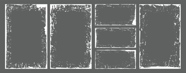 Set of vector grunge frame border template or texture. Decorative vintage frames borders background. Vintage border texture with abstract grunge border design. Texture drawing background
