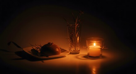 Candlelit Still Life Warmth and Shadows