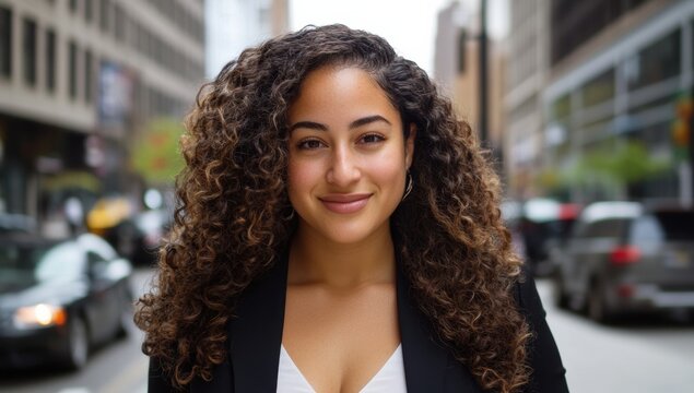 Beautiful Portrait of a Curvy Young Woman Looking Confident and Stylish plus size