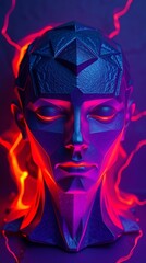 Cybernetic being basks in luminous energy