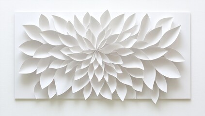 White paper leaves create a symmetrical, layered floral design