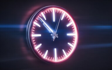 Neon clock, dynamic time