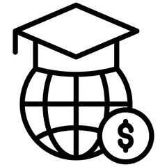 international financial aid line icon