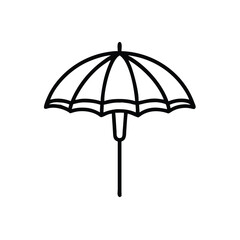 Obraz premium Simple line art beach umbrella summer icon design