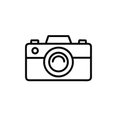 Simple line art camera icon photography graphic design element