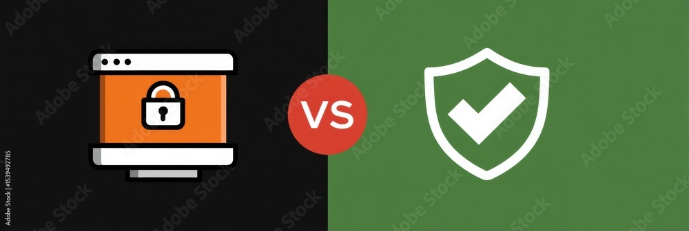 Poster Comparison of Secure and Insecure Websites Highlighting Key Differences in Security Features and Implications for Users Safety and Data Protection