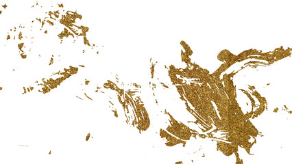Golden paint brush stroke glittering texture.