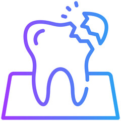 Broken tooth icon for dental, website, application, printing, document, poster design, etc