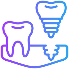 Dental implant icon for dental, website, application, printing, document, poster design, etc