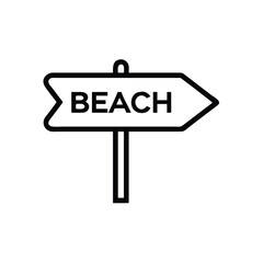 Simple line art beach signpost direction arrow