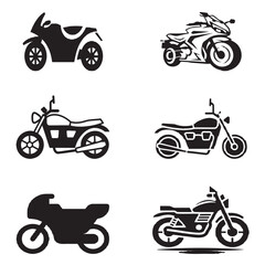 set of motorcycle vector