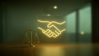 Neon handshake and scales