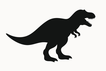 Tyrannosaurus Rex Silhouette Powerful Prehistoric Predator Vector Illustration