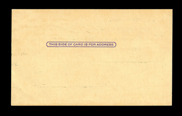 Old postage envelope on a black background, message, air mail
