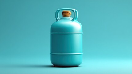 Obraz premium Teal gas cylinder on a mint background