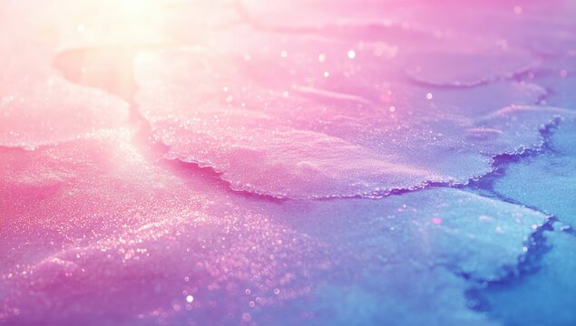 Abstract, pastel-toned, textured surface with glittering highlights