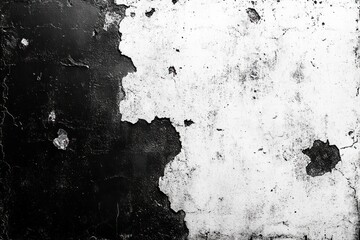 black and white peeling paint texture on an old weathered wall showing rough and cracked surface with chipped areas