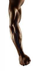 Muscled arm anatomy, highlighted veins