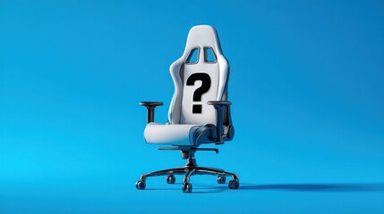 Empty gaming chair, question mark