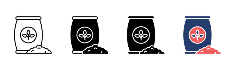 Fertilizer icon sheet multiple style collection