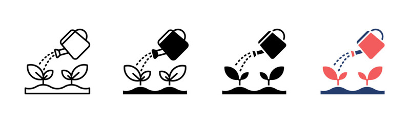 Watering Can icon sheet multiple style collection