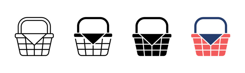 Picnic Basket icon sheet multiple style collection