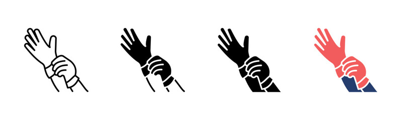 Hand Gloves icon sheet multiple style collection