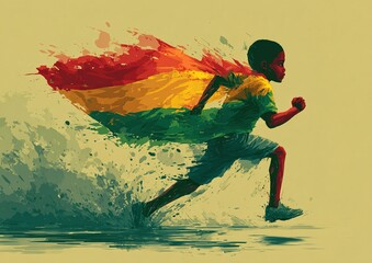 18 April Zimbabwe Independence Day. template. boy running with flag. vector illustration. High quality