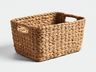 Obraz premium Woven basket made of natural fibers, ideal for storage and décor.