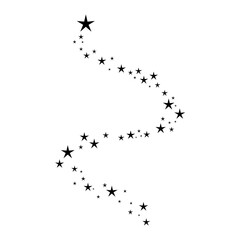 Shooting Star Trail Silhouette. Vector Illustration