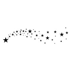 Shooting Star Trail Silhouette. Vector Illustration