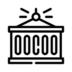 shipping crate line icon