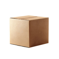 A single cardboard box isolated, perfect for various uses. It's a symbol of storage, packaging, and shipment, ready for your creative needs.