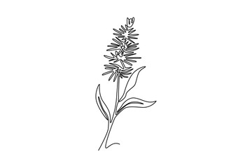 Floral with branch concept. Single line draw design. Vector graphic illustration