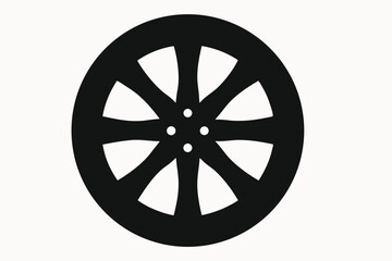 Obraz premium Sleek Black Wheel Design Automotive Rim Graphic Illustration