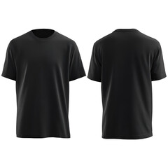 Black blank t shirt template from two sides