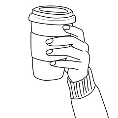 hand holding a coffee cup