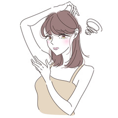 脇の処理に困っている女性