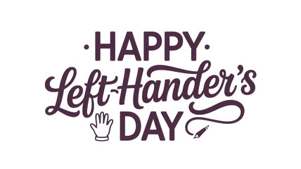 Left Handers Day isolated on transparent background, Generative ai.
