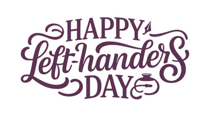 Left Handers Day isolated on transparent background, Generative ai.