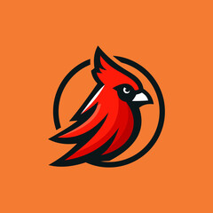 Modern Red Cardinal Bird Logo – Bold Mascot Vector Illustration