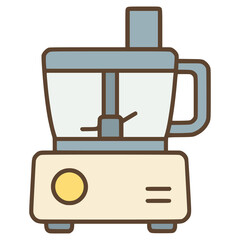 food processor machine technology flat color vector illustration template design