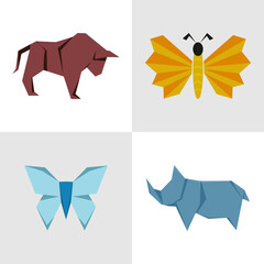 animal origami Vector Art  Icons  and Graphics