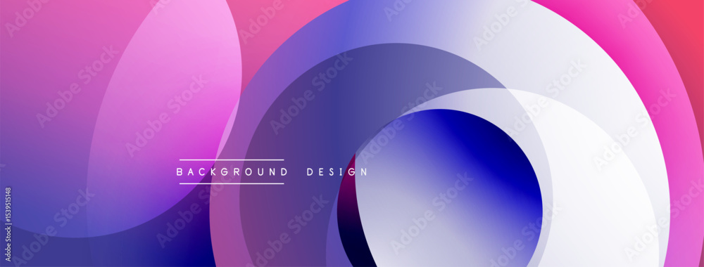 Poster abstract fluid shapes, vibrant colors blend. pink, purple, blue gradients create dynamic composition