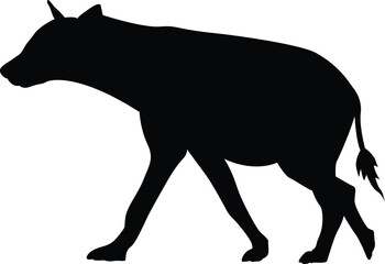 Hyena. Black Hyena. Silhouette. Animals. Running Hyena. Vector. Clean and minimal design, perfect for logos, icons, conservation posters, and animal-themed artwork.