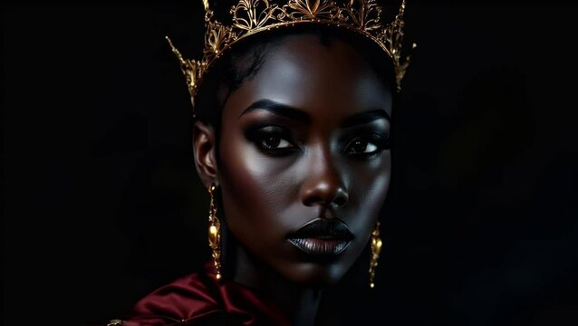 Majestic Black Queen A Portrait of Power and Elegance