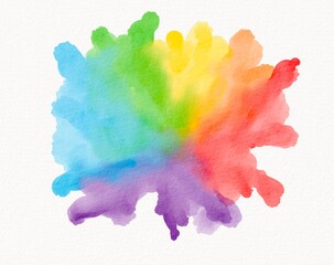 Explosion of rainbow tones in watercolor style, with vivid strokes and expressive texture representing celebration