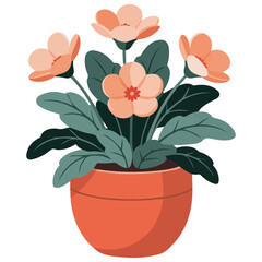 cute flower in pot vector illustration isolated on white background