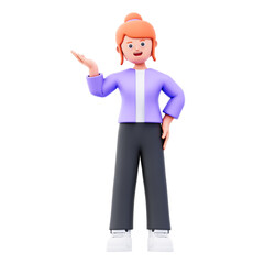 female character shows 3d illustration